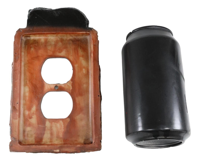Set Of 2 Rustic Black Bear In Faux Wood Double Receptacle Wall Outlet Plates