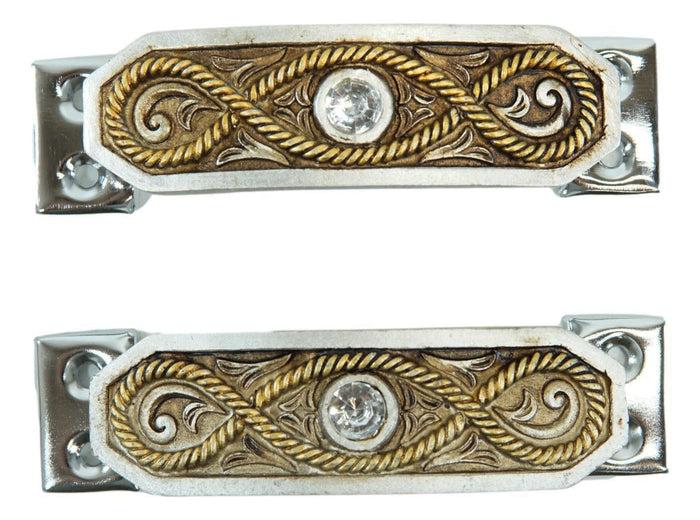 Set Of 2 Rustic Western Braided Ropes Crystal Drawer Cabinet Door Bar Pull Knobs