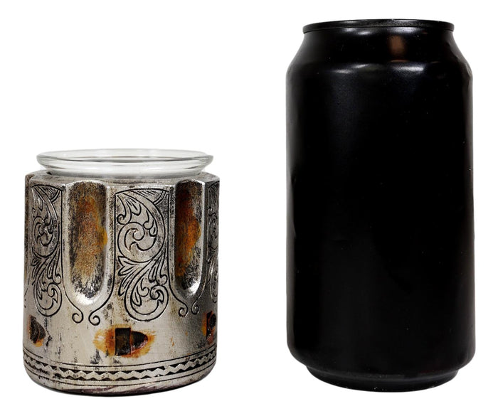 Set Of 2 Rustic Western Pistol Bullet Barrel Votive Tea Light Candle Holders