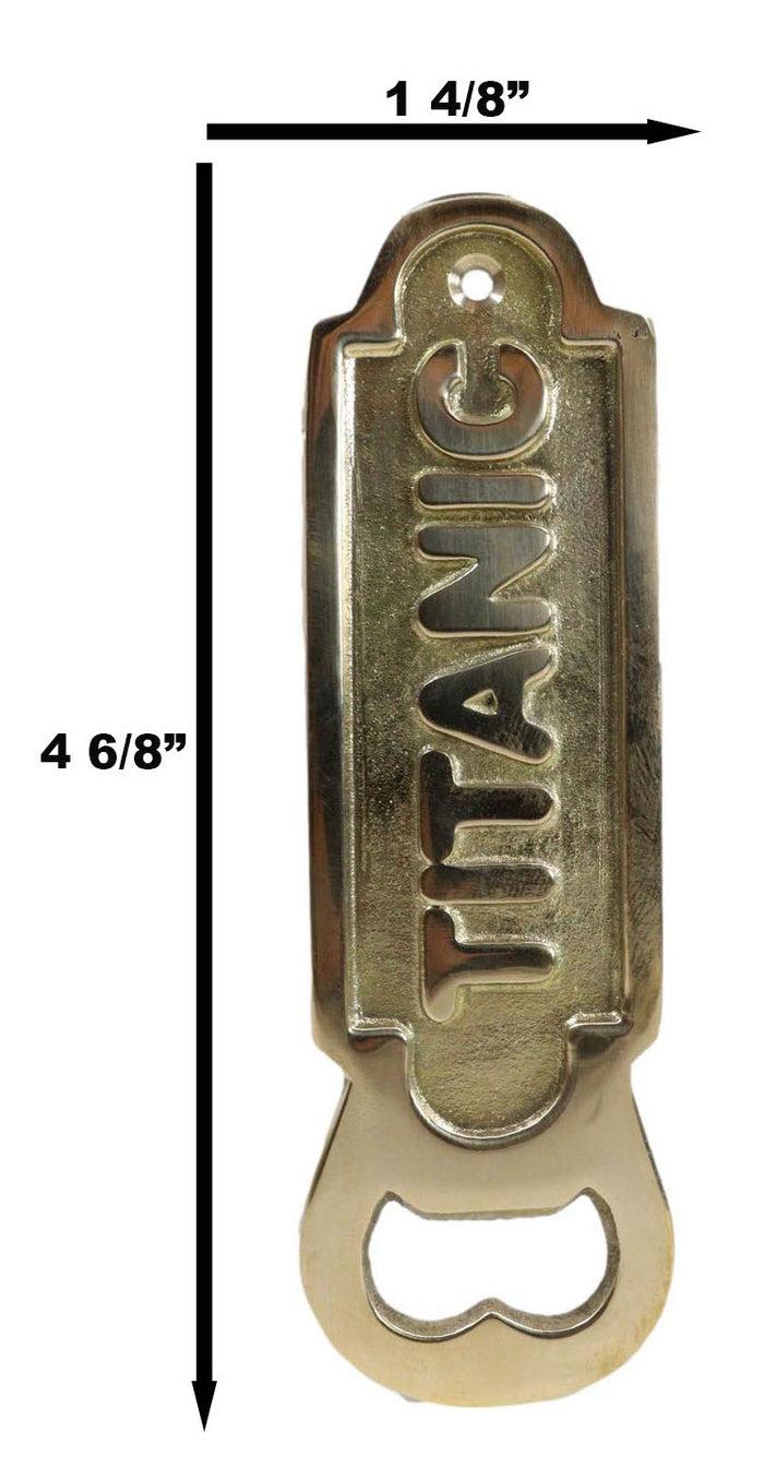 Set Of 2 Solid Brass Antiqued Nautical Marine RMS Titanic Hand Bottle Cap Opener