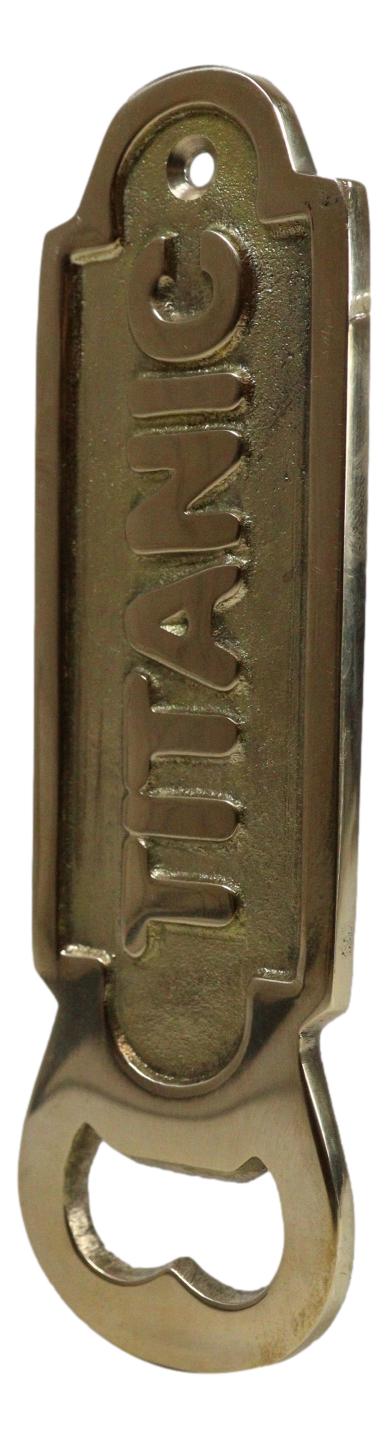 Set Of 2 Solid Brass Antiqued Nautical Marine RMS Titanic Hand Bottle Cap Opener