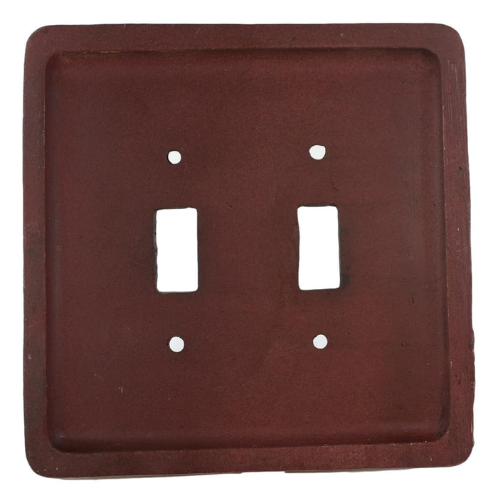 Set Of 2 Western Horseshoe And Colorful Horses Wall Double Toggle Switch Plates