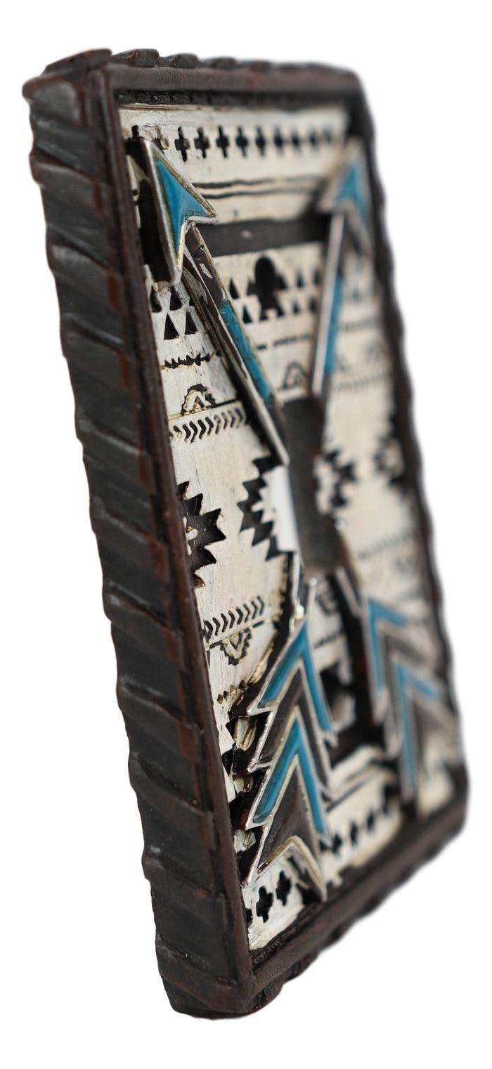 Set Of 2 Western Navajo Crossed Turquoise Arrows Wall Single Toggle Switch Plate