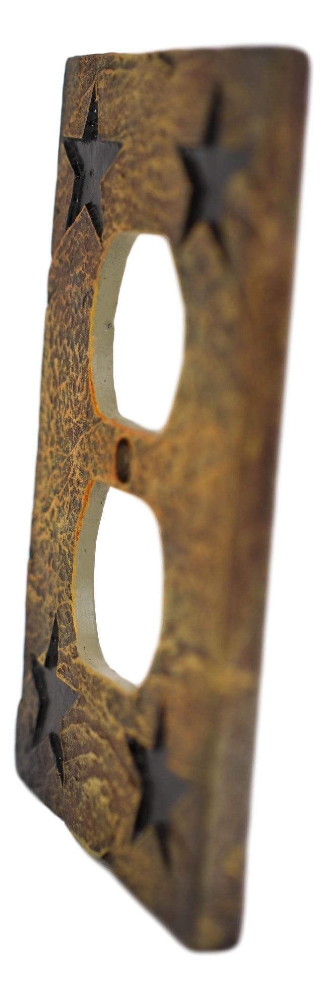 Set Of 2 Western Stars Silhouette Textured Wall Double Receptacle Cover Plates