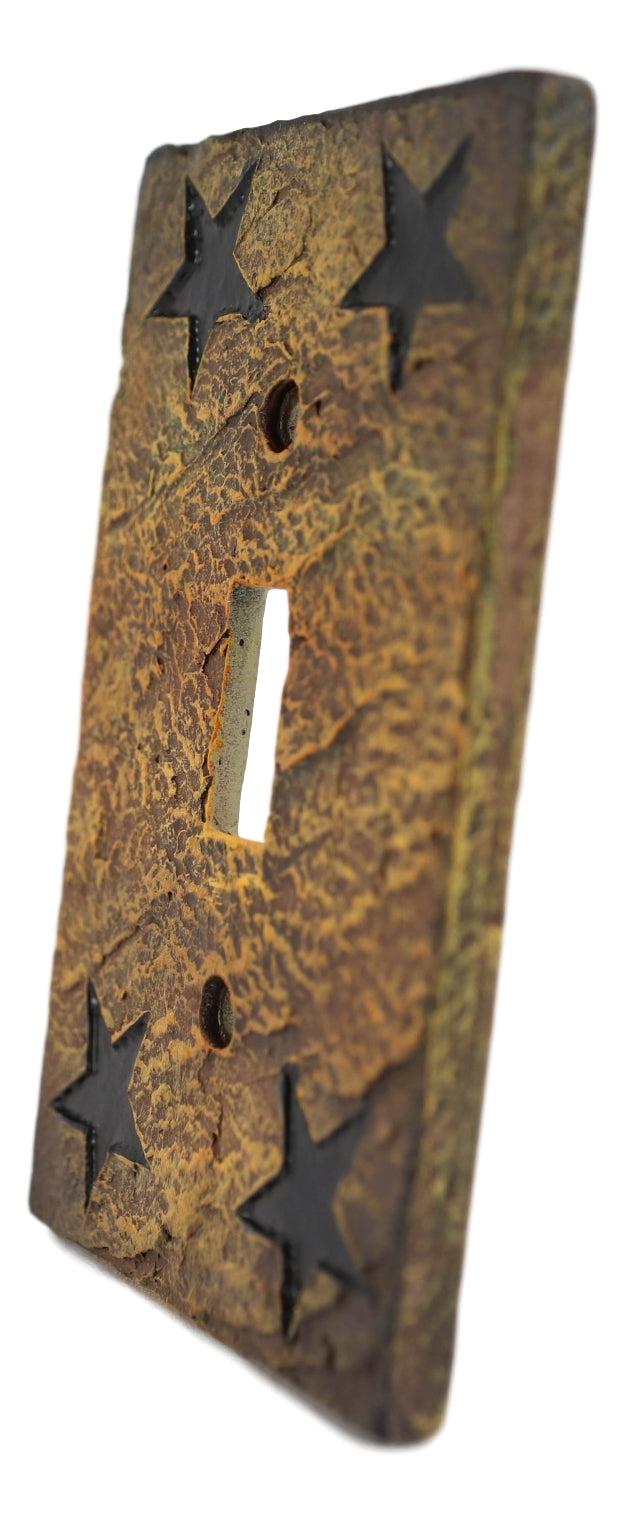 Set Of 2 Western Stars Silhouette Textured Wall Single Toggle Switch Plates
