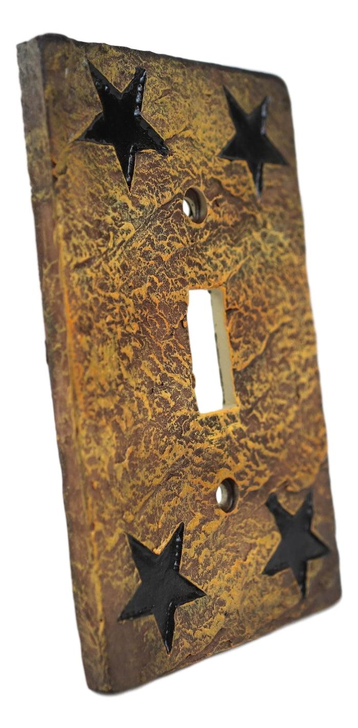 Set Of 2 Western Stars Silhouette Textured Wall Single Toggle Switch Plates