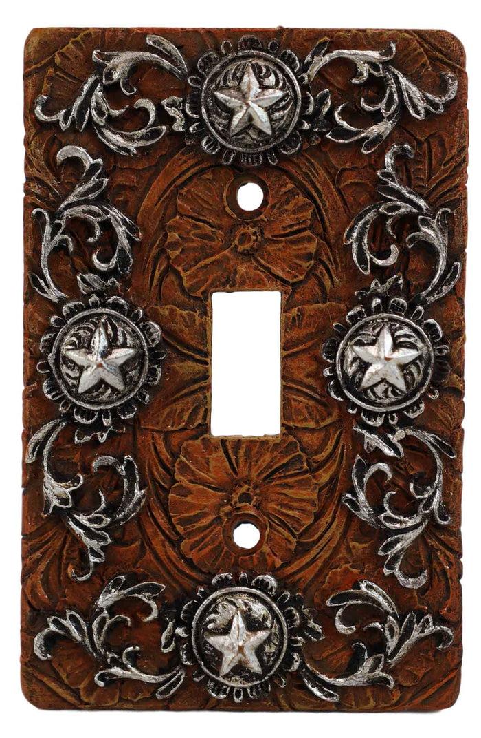 Set Of 2 Western Stars With Lace Scroll Art Wall Single Toggle Switch Plates