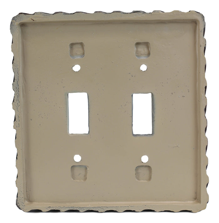 Set Of 2 Western Turquoise Stars Lace Scroll Wall Double Toggle Switch Plates
