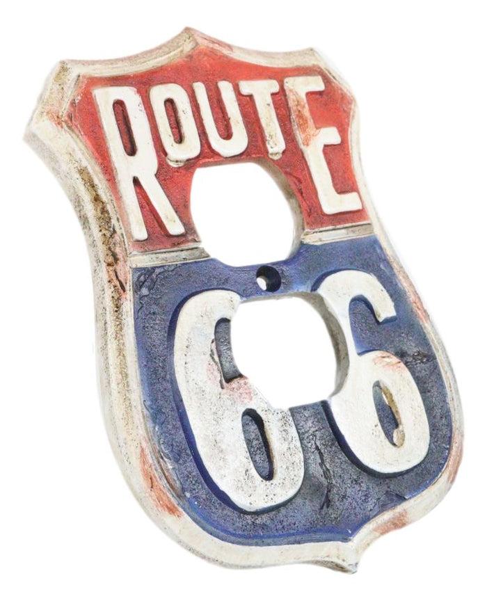 Set Of 2 Western US Highway Route 66 Sign Double Receptacle Outlet Wall Plates