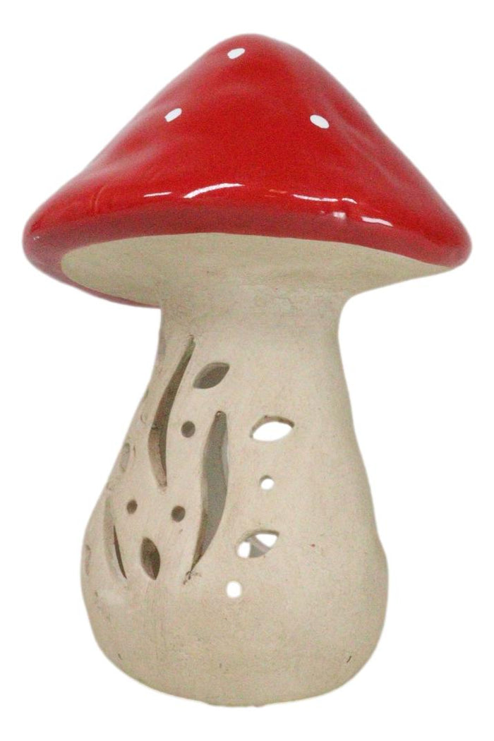 Set Of 2 Whimsical Cottage Magic Toadstool Mushroom Ceramic Votive Candle Holder