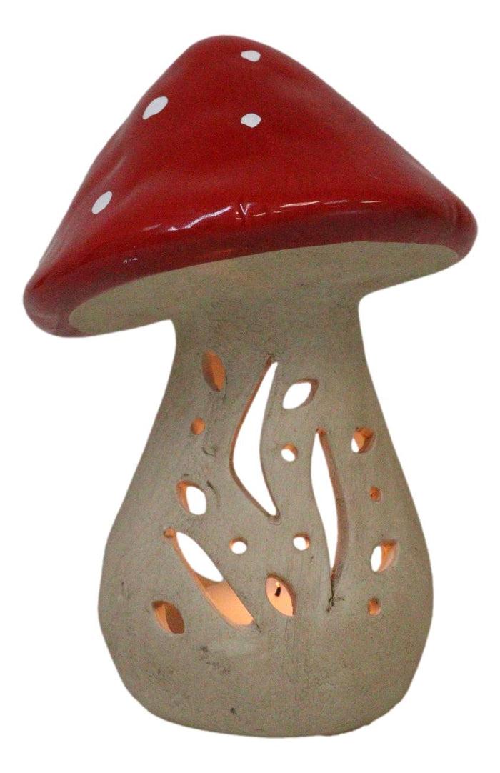 Set Of 2 Whimsical Cottage Magic Toadstool Mushroom Ceramic Votive Candle Holder