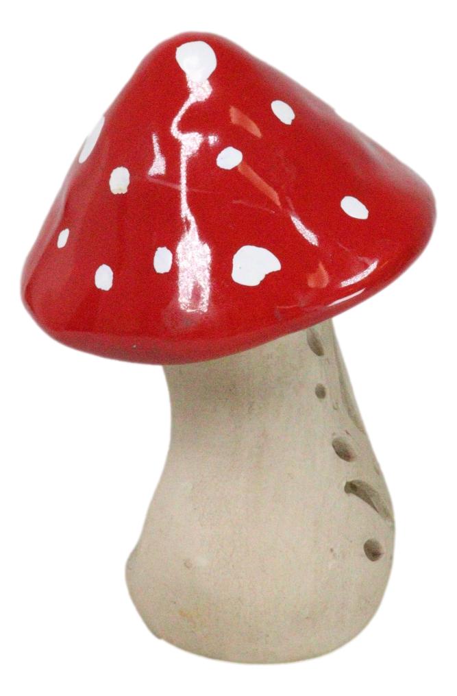 Set Of 2 Whimsical Cottage Magic Toadstool Mushroom Ceramic Votive Candle Holder
