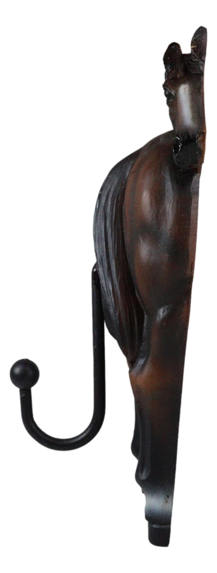 Set Of 3 Rustic Western White Brown Chestnut Horses Hind Butt Coat Wall Hooks