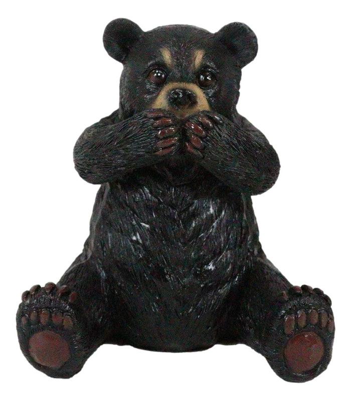 Set Of 3 Wise See Hear Speak No Evil Black Bears Rustic Figurine Bear Animal