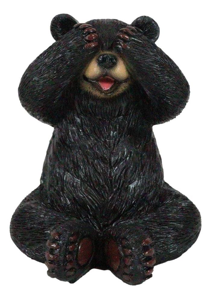 Set Of 3 Wise See Hear Speak No Evil Black Bears Rustic Figurine Bear Animal