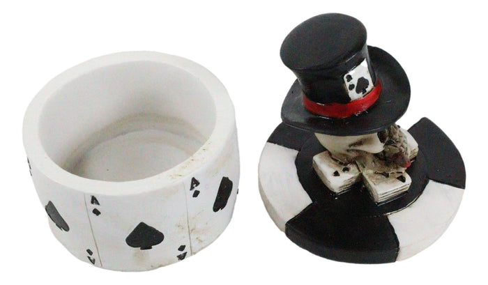 Set Of 4 Ace Of Spades Skull Poker Chip Cards Skull Small Decorative Box Decors