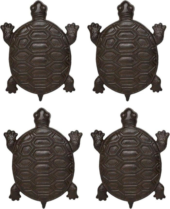 Set Of 4 Cast Iron Bronzed Sea Turtle Patterned Shell Garden Stepping Stones Set Of 4 Cast Iron Bronzed Sea Turtle Patterned Shell Garden Stepping Stones