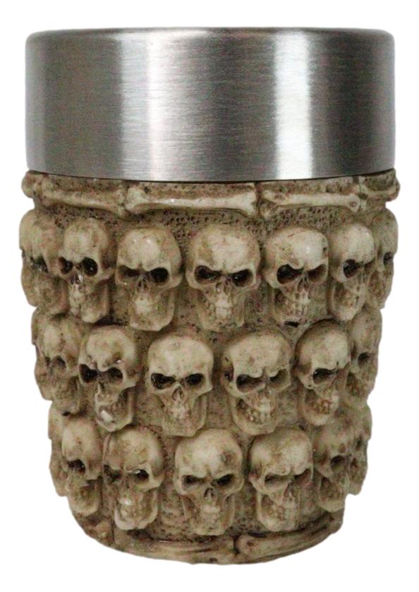 Set Of 4 Gothic Ossuary Graveyard Morphing Skulls And Spine Bones Shot Glass Set Of 4 Gothic Ossuary Graveyard Morphing Skulls And Spine Bones Shot Glass