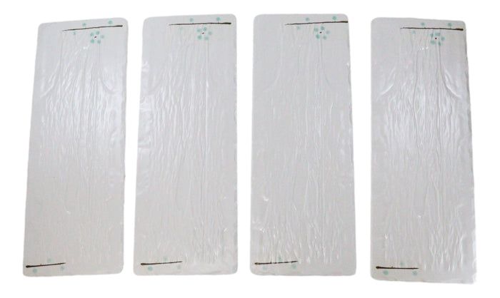 Set Of 4 Modern Yukino Hana Snowflakes Melamine Large Serving Platters 16" Long