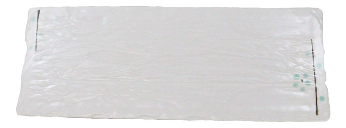 Set Of 4 Modern Yukino Hana Snowflakes Melamine Large Serving Platters 16" Long