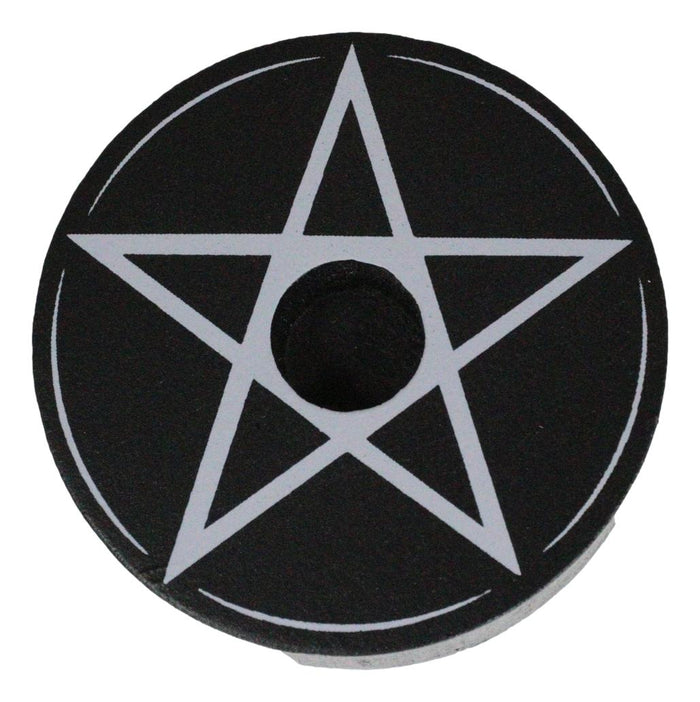 Set Of 4 Occult Wicca Witchcraft Pentagram Star Circle Spell Candle Holders