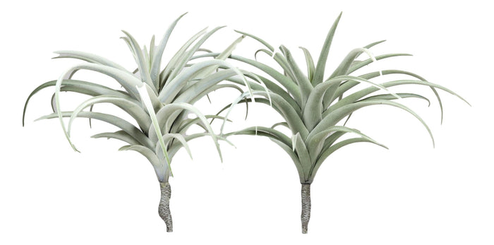 Set Of 4 Realistic Large Artificial Air Plant Succulents Stem Green Botanica 17"
