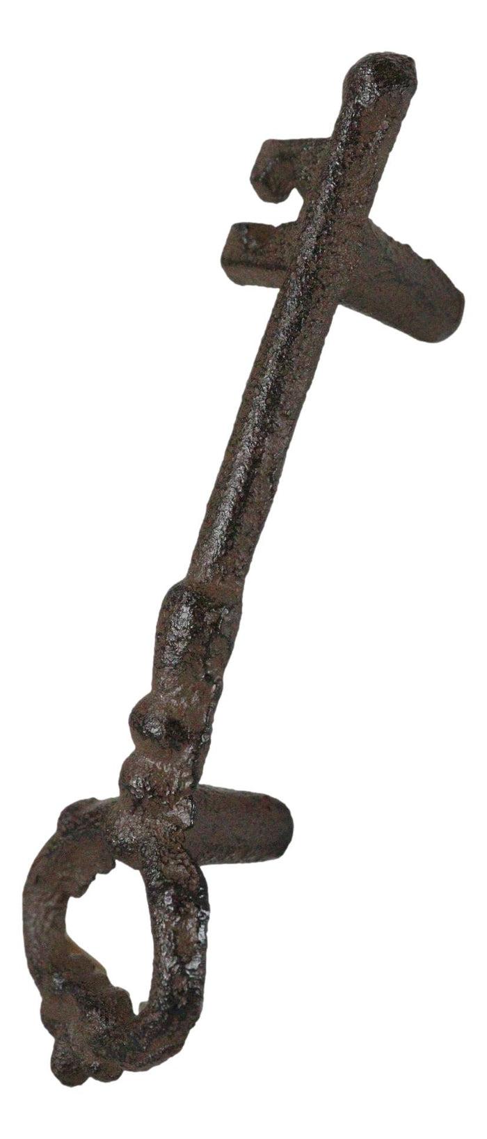 Set Of 4 Rustic Cast Iron Decorative Antique Key Shaped Drawer Bar Handle Pulls