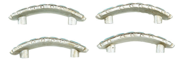 Set Of 4 Southwestern Turquoise Rocks Braided Ropes Cabinet Bar Pulls 6.5"L