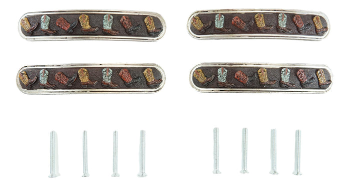 Set Of 4 Western Cowboy Cowgirl Boots Drawer Cabinet Door Bar Pull Knobs 6.5"L