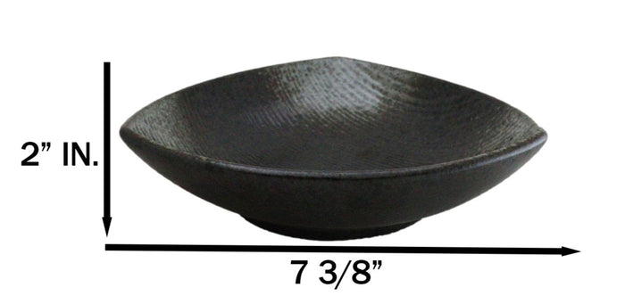 Set Of 5 Charcoal Grey Hakumu Ceramic Appetizer Salad Triangular Deep Plates