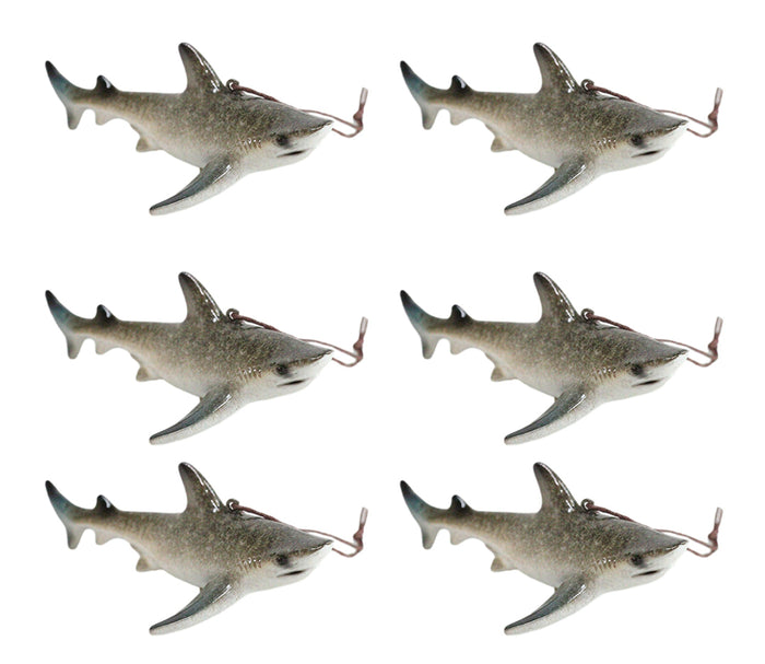 Set Of 6 Great White Sharks Ocean Marine Wall Hanging Decor Tree Ornaments