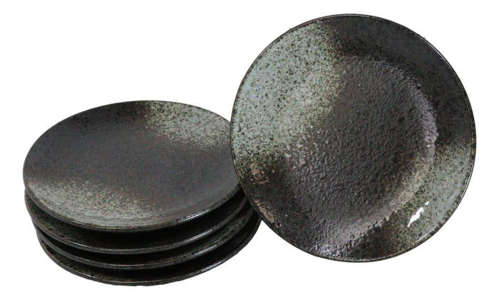 Set Of 6 Grey Tone Hakumu Round Appetizer Dessert Salad Ceramic Plates 6"D Set Of 6 Grey Tone Hakumu Round Appetizer Dessert Salad Ceramic Plates 6"D