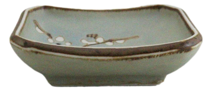 Set Of 6 Japanese Soushun Sakura Porcelain Soy Sauce Rectangular Dipping Bowls