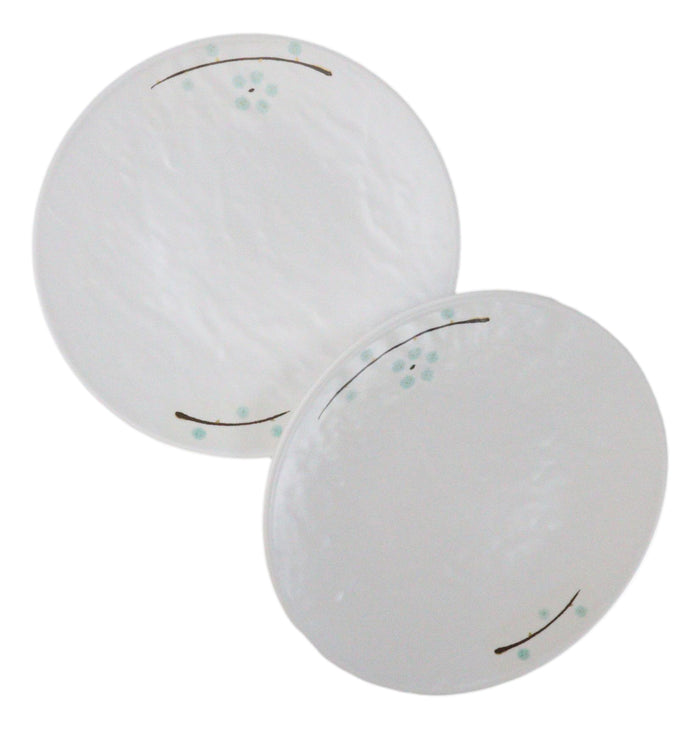 Set Of 6 Modern Yukino Hana Snowflakes Melamine Large Round Dinner Plates 11"D