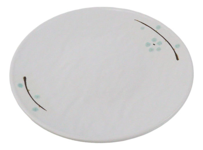 Set Of 6 Modern Yukino Hana Snowflakes Melamine Round Entree Dinner Plates 9"D