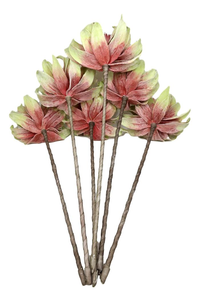 Set Of 6 Realistic Artificial Botanica Flowers Faux Plants Fern Grass Leaf Stems