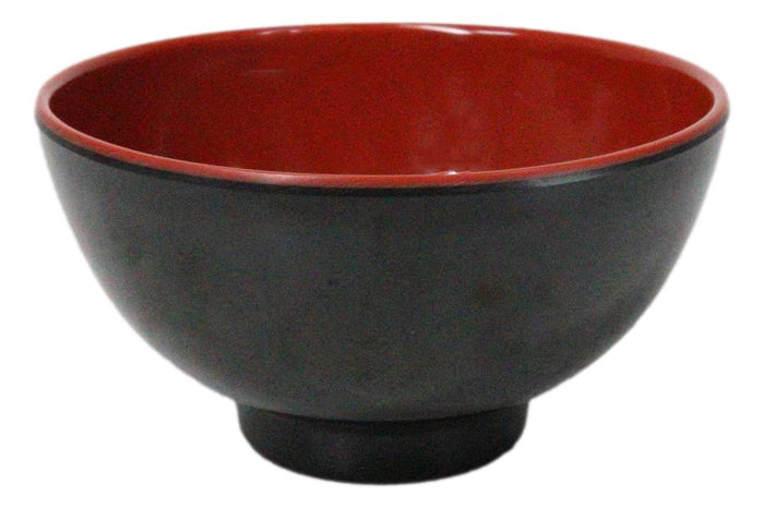 Set Of 6 Red And Black Round Appetizer Soup Salad Rice Melamine Bowls 4.5"D