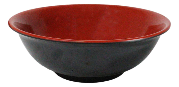 Set Of 6 Red And Black Round Medium Pasta Soup Salad Rice Melamine Bowls 8"D