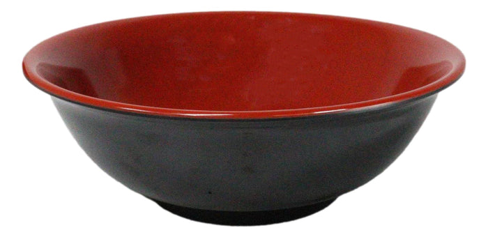 Set Of 6 Red And Black Round Medium Pasta Soup Salad Rice Melamine Bowls 8"D