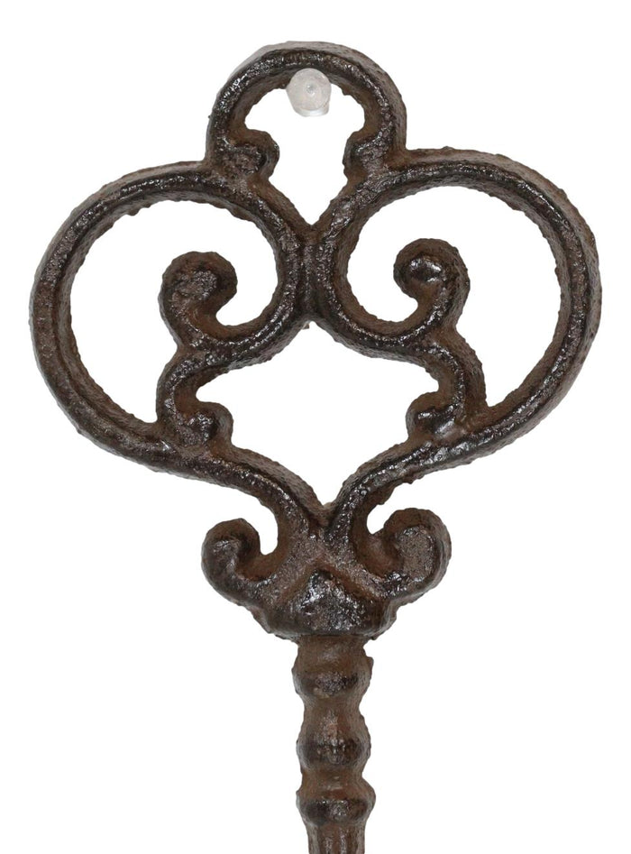 Set Of 6 Rustic Vintage Cast Iron Antique Heart Scroll Victorian Keys Wall Decor