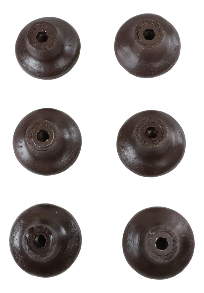 Set Of 6 Western Rustic Faux Tooled Leather Green Borders Cabinet Door Knobs