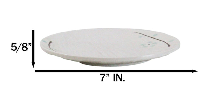 Set Of 6 Yukino Hana Snowflakes Melamine Appetizer Dessert Salad Round Plates 7"