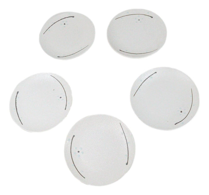 Set Of 6 Yukino Hana Snowflakes Round Appetizer Dessert Salad Ceramic Plates 6"D