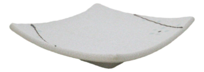 Set Of 6 Yukino Hana Snowflakes Square Appetizer Dessert Salad Ceramic Plates