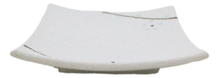 Set Of 6 Yukino Hana Snowflakes Square Appetizer Dessert Salad Ceramic Plates