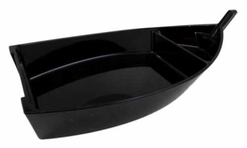 Set Of Six Japanese Black Lacquered Plastic Sushi Boat Serving Plate Display