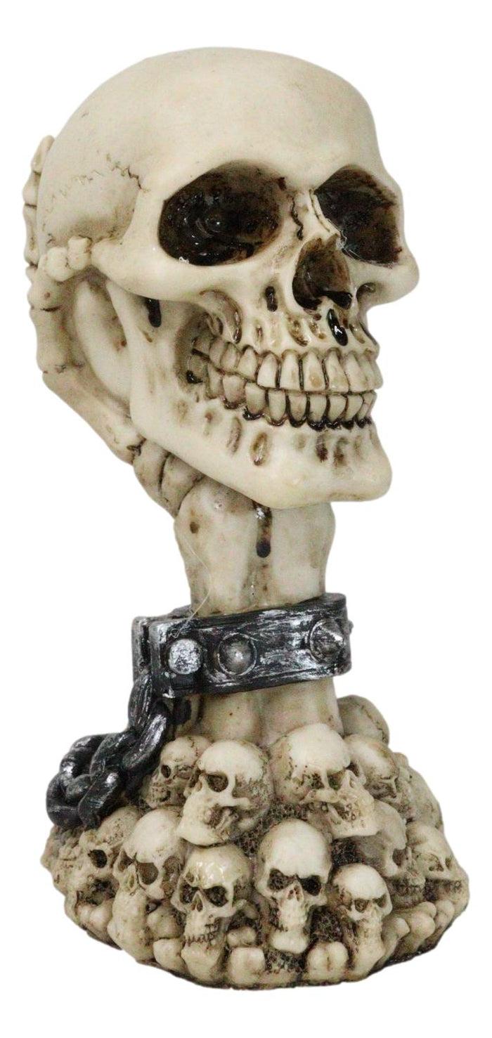Shackled Skeleton Hand Holding Skull With LED Eyes With Morphing Skulls Figurine