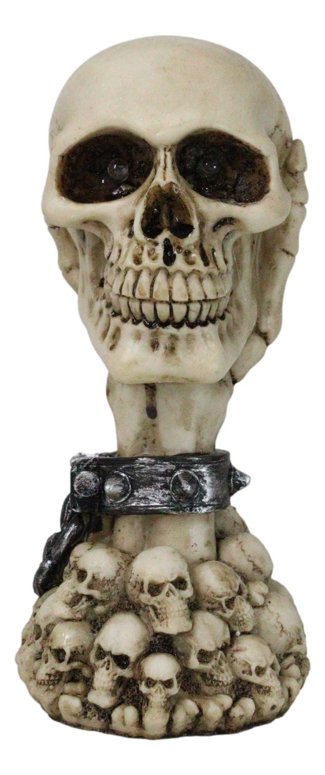 Shackled Skeleton Hand Holding Skull With LED Eyes With Morphing Skulls Figurine