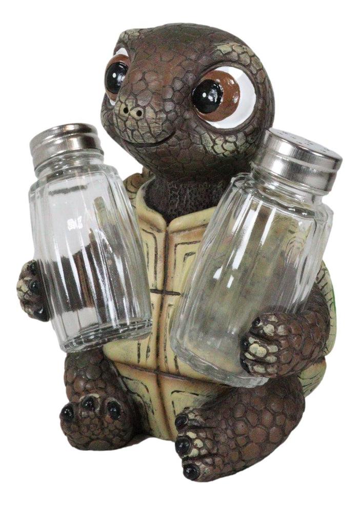 Shell Spice Marine Baby Tortoise Turtle Salt And Pepper Shakers Holder Figurine