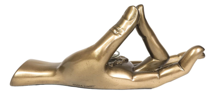 Shunya Mudra Buddha Palm Votive Candle Holder Figurine 9.25"L Yoga Meditation